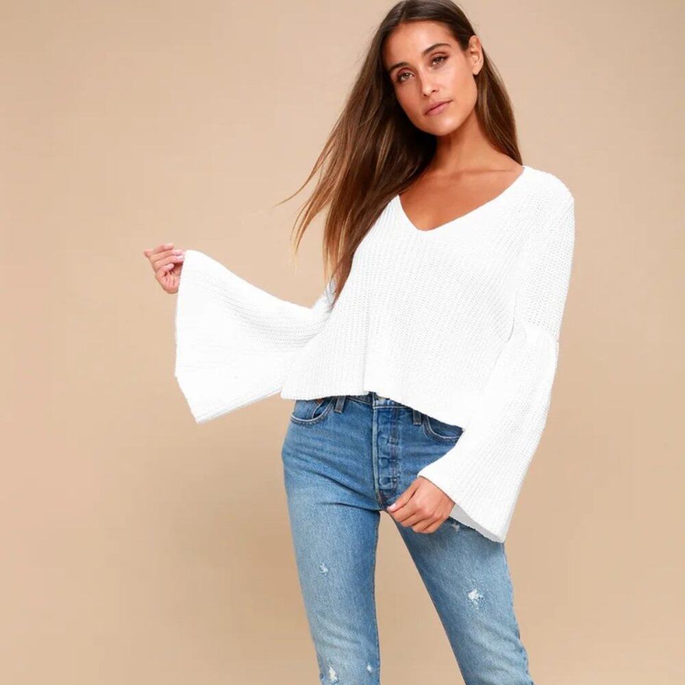Free People Damsel Bell Sleeve Sweater